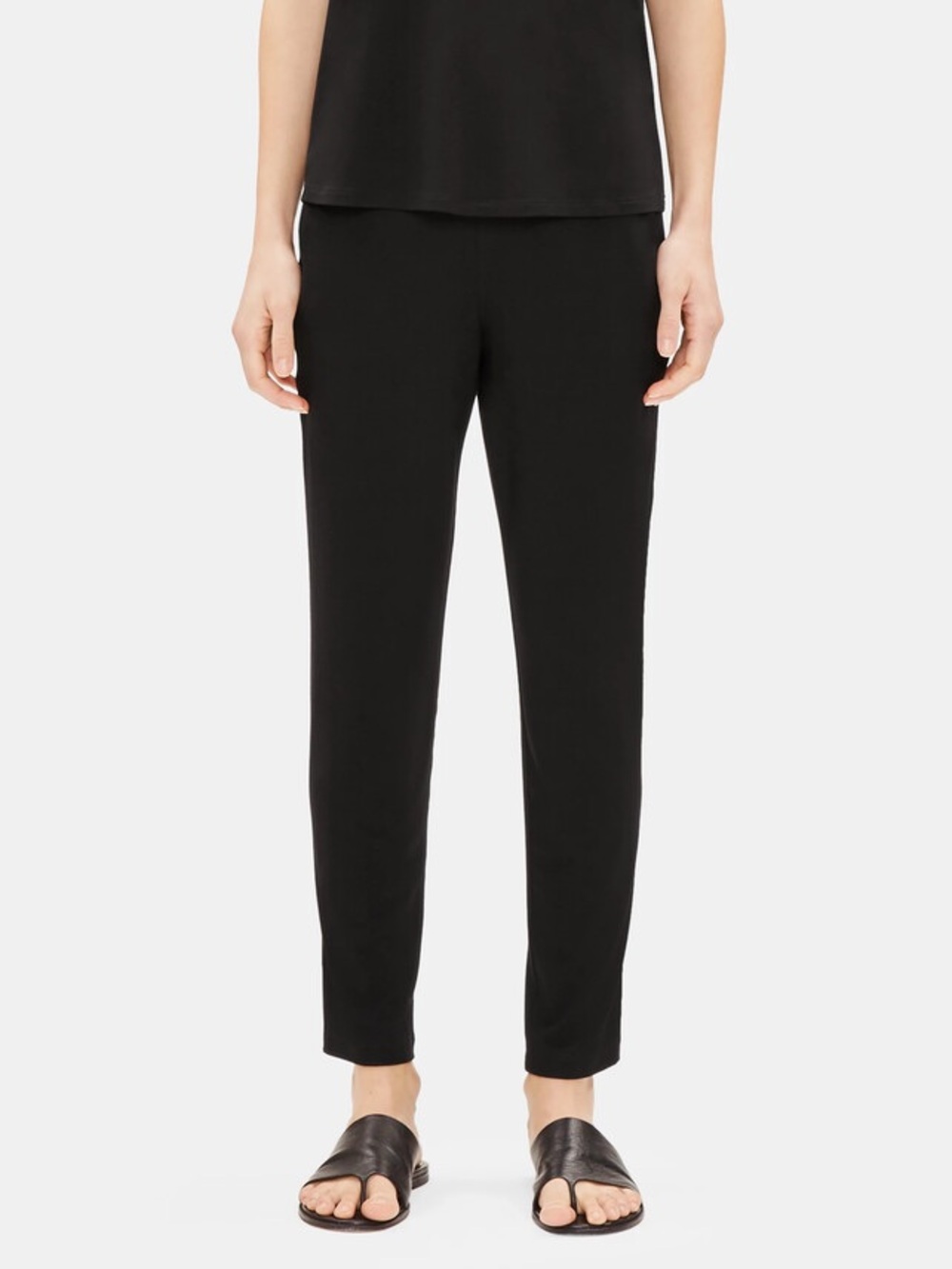 EILEEN FISHER System Viscose Jersey Knit Pant Easy Fit Ankle Length Legging Med